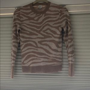 A new day - Tan and cream zebra pattern crew neck
